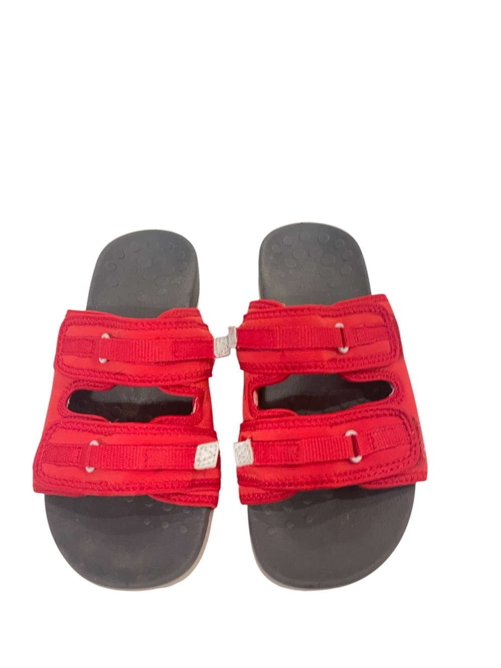VIONIC Sarah Red Slide Sandals with Adjustable Straps Shoes - Picture 2 of 5